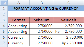 Perbedaan Format Currency dan Format Accounting Dalam Microsoft Excel